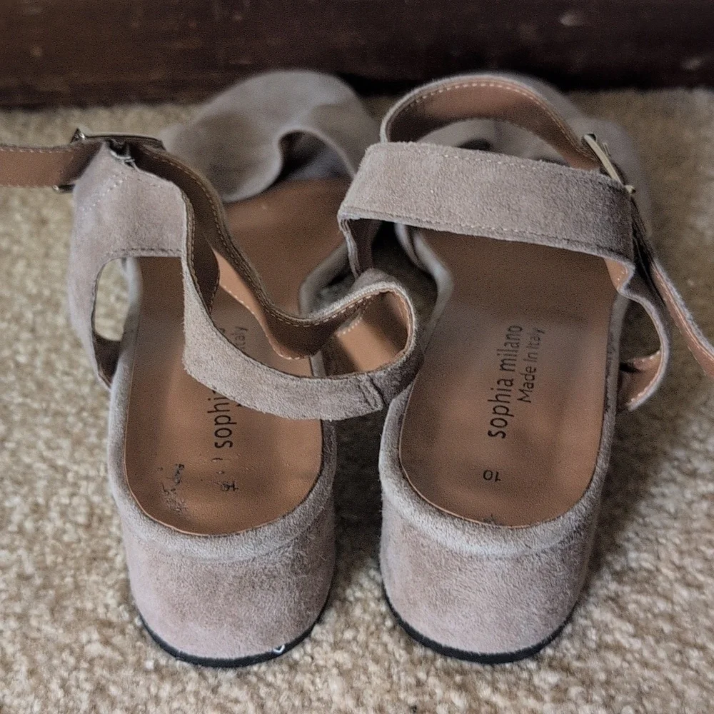 Sophia Milano Made In Italy Brown Strappy Heeled sandals sz 10